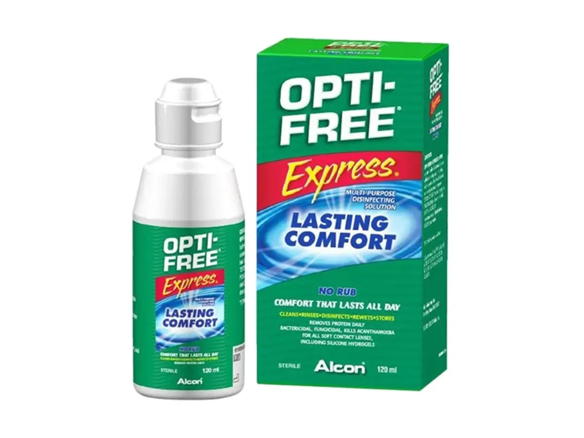 محلول شستشوی لنز اپتی فری مدل Opti Free Express حجم 120 میلی لیتر